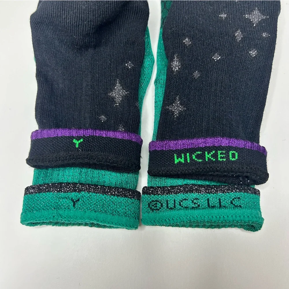 Wicked x Bombas New 2 pair Calf Socks Small Youth Gravity Black Silver Green